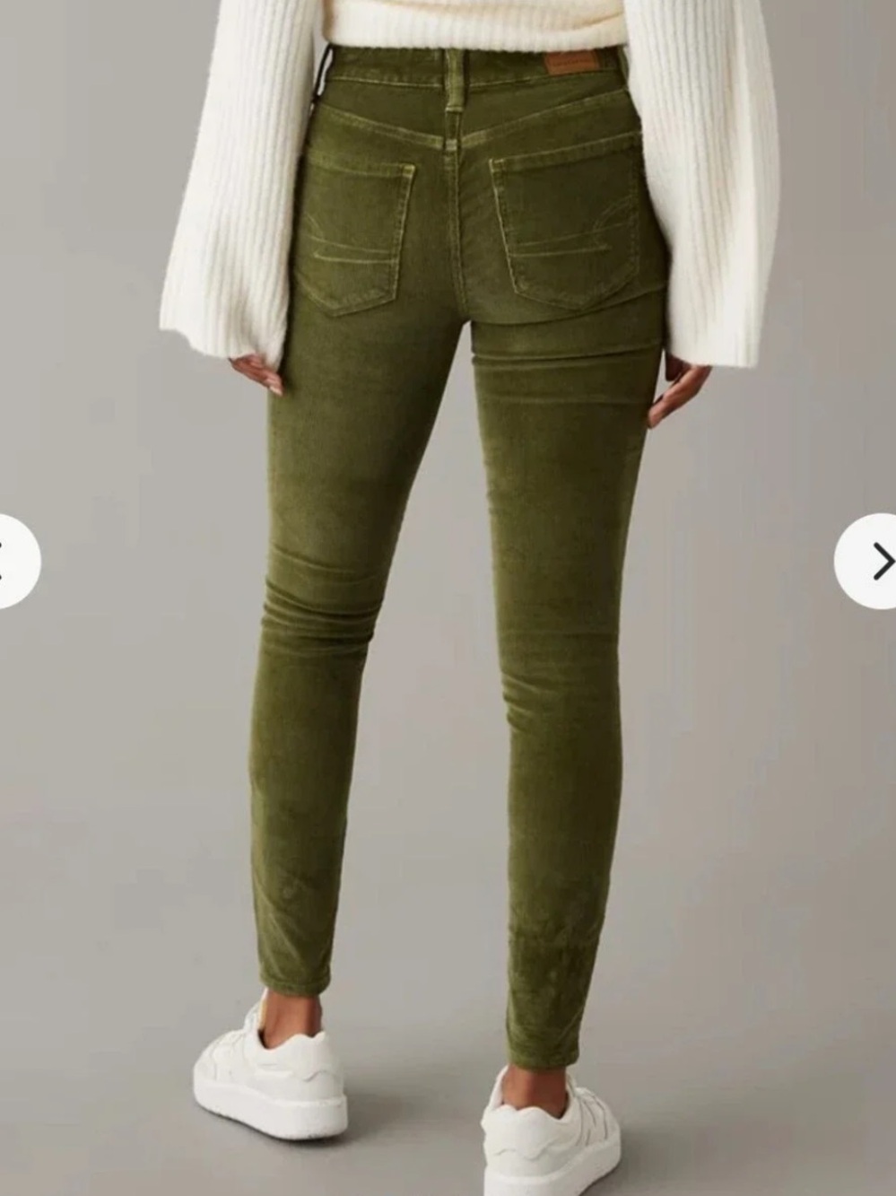NWT American Eagle Olive Green High Rise Corduroy Jegging Size 12 Long 31W - Picture 2 of 8